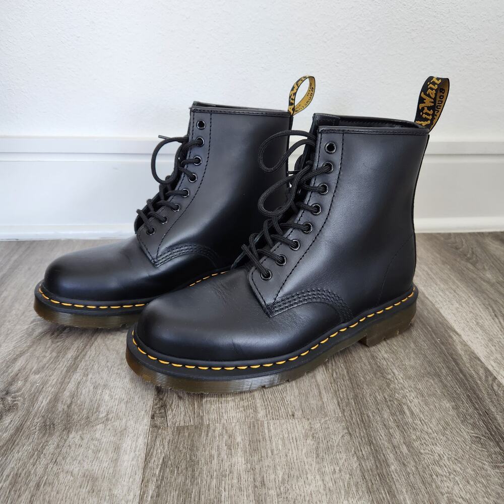 Dr. Martens 1460 SR Black Leather 8 Eye Work Boot EH Slip Resistant Women's 10